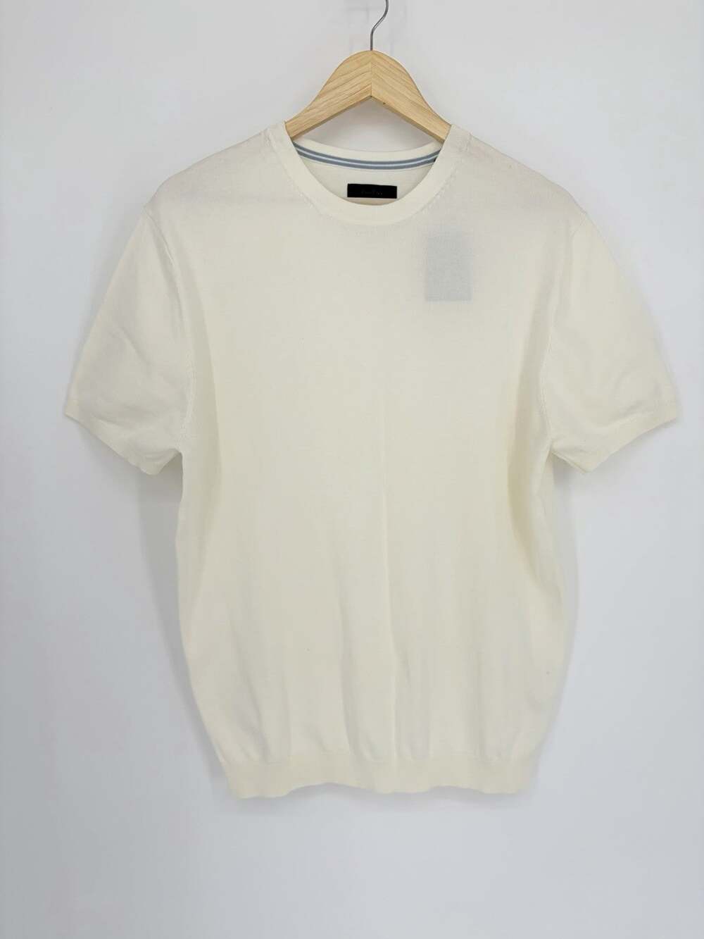 Porter & Ash Men’s L Ivory Short Sleeve Knit Sweater Tee Crew Neck NWT